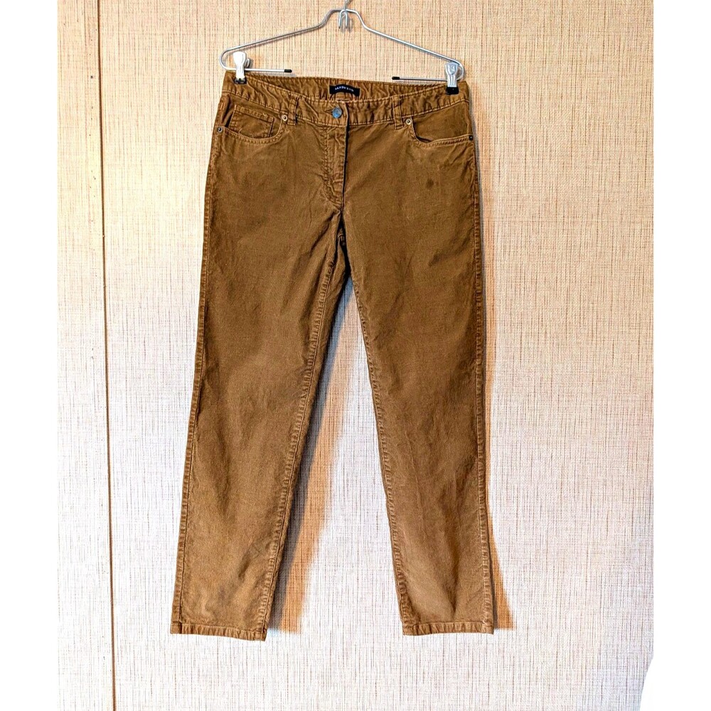 Lands' End Fit 1 Brown Corduroy Slim Straight Pants Stretch Pockets Size 6